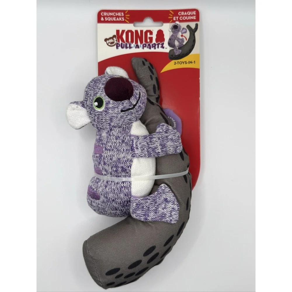 KONG Pull-a-Partz Pals Koala Small Dog Toy Squeaker Crinkle Fabric